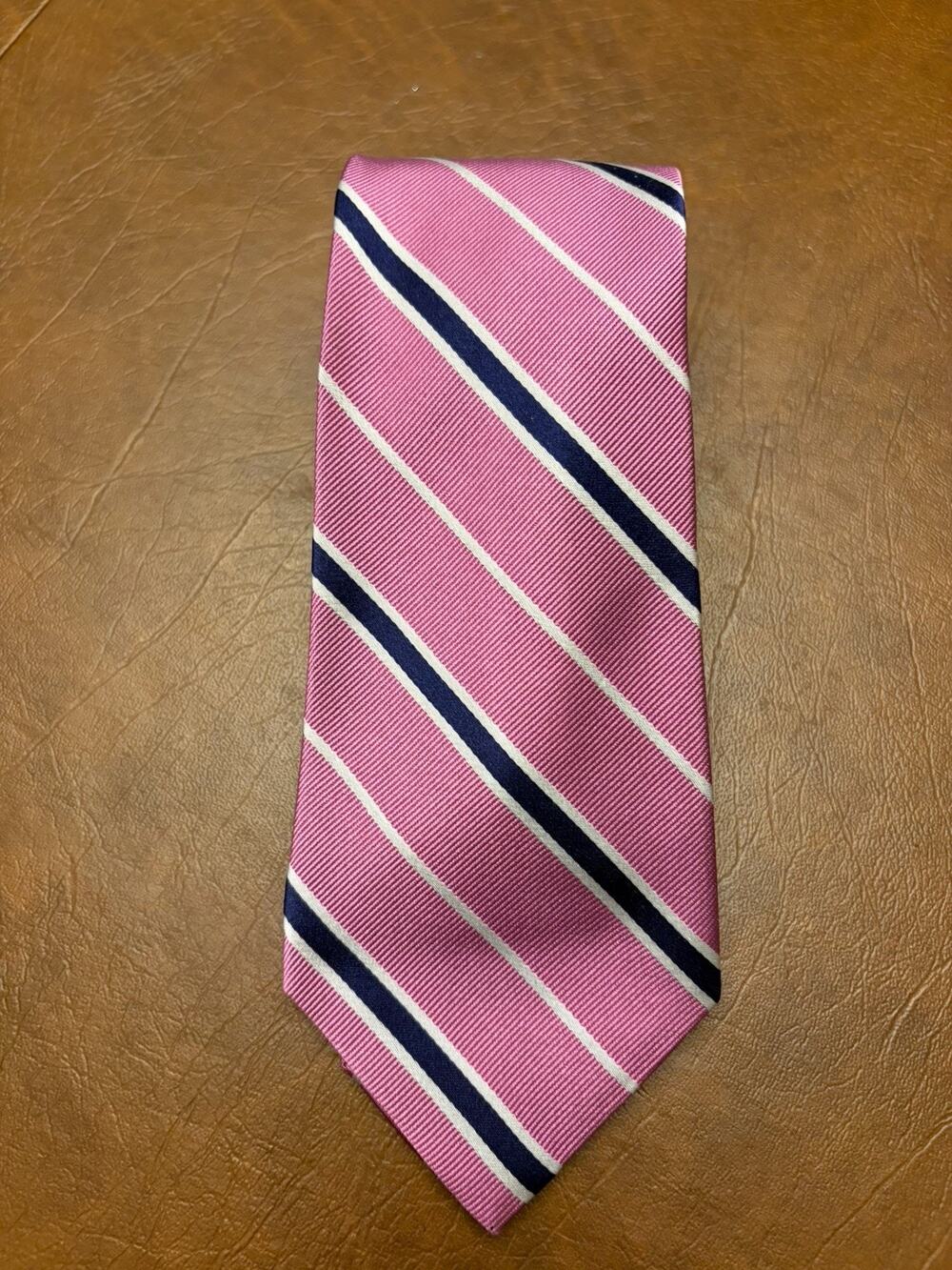 Lauren Ralph Lauren Men's Striped Pointed Tie - Pink /Navy/White